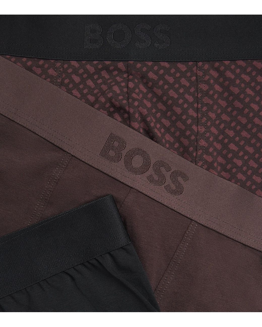 Boss Blue Stretch-Organic Cotton Boxer Briefs for men