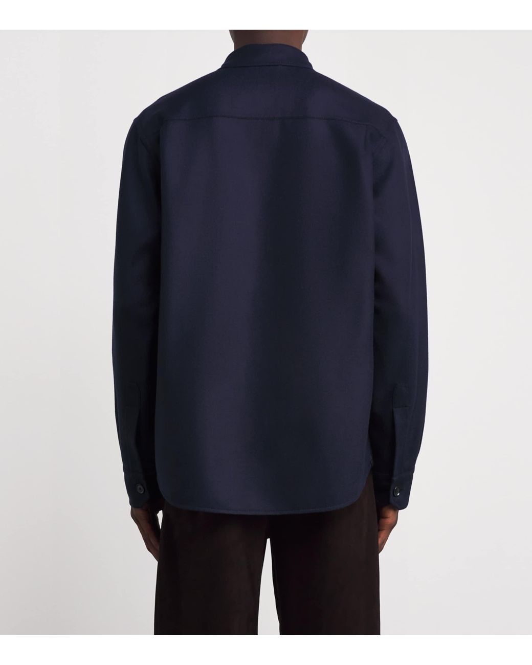 Brioni Blue Wool Twin-Pocket Overshirt for men