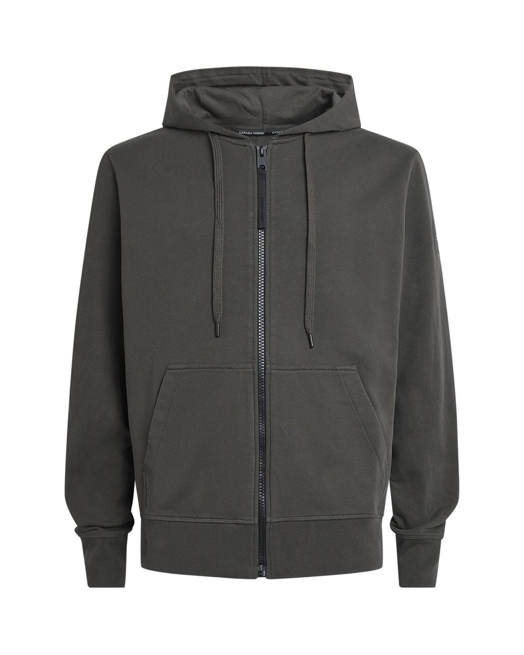 Canada Goose Gray Cotton Zip-Up Huron Hoodie for men