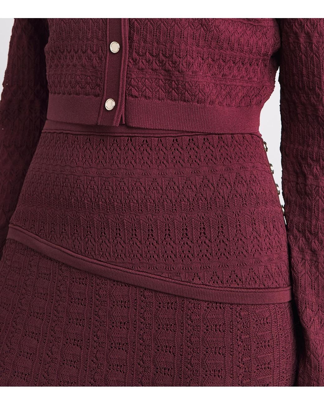 Sandro Purple Pointelle Knit Maxi Dress