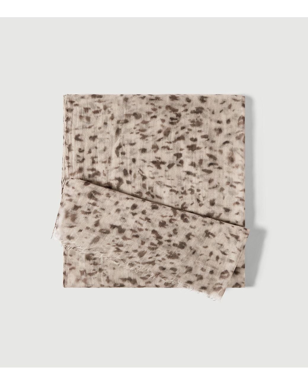 Brunello Cucinelli Natural Cashmere Lynx Print Scarf
