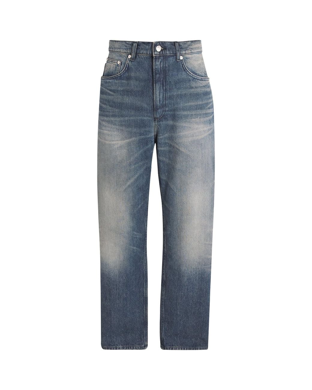 Sandro Blue Baggy Faded Jeans for men