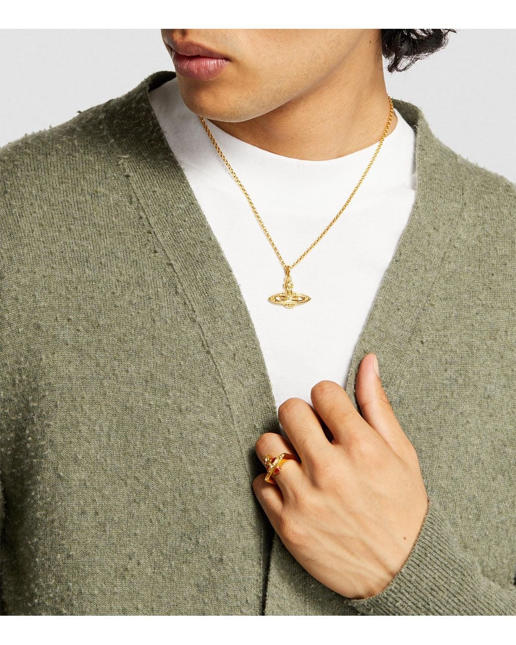 Vivienne Westwood Metallic Mini Bas Relief Pendant Necklace for men