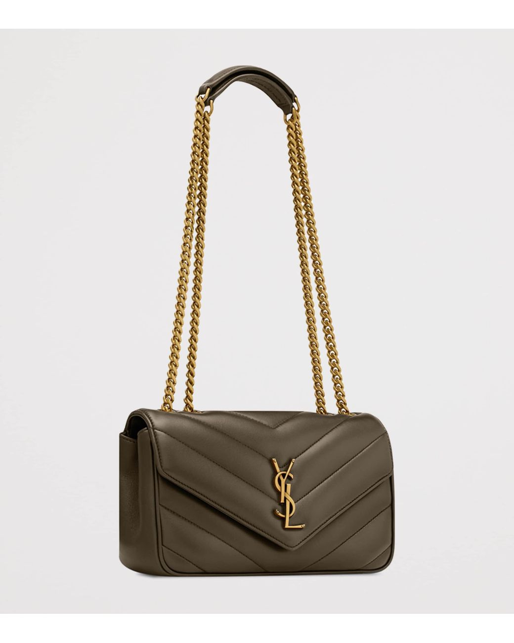 Saint Laurent Metallic Small Leather Loulou Shoulder Bag