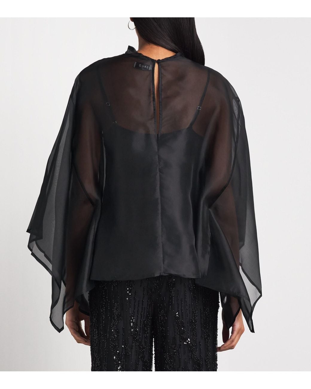 Staud Black Silk Fia Top