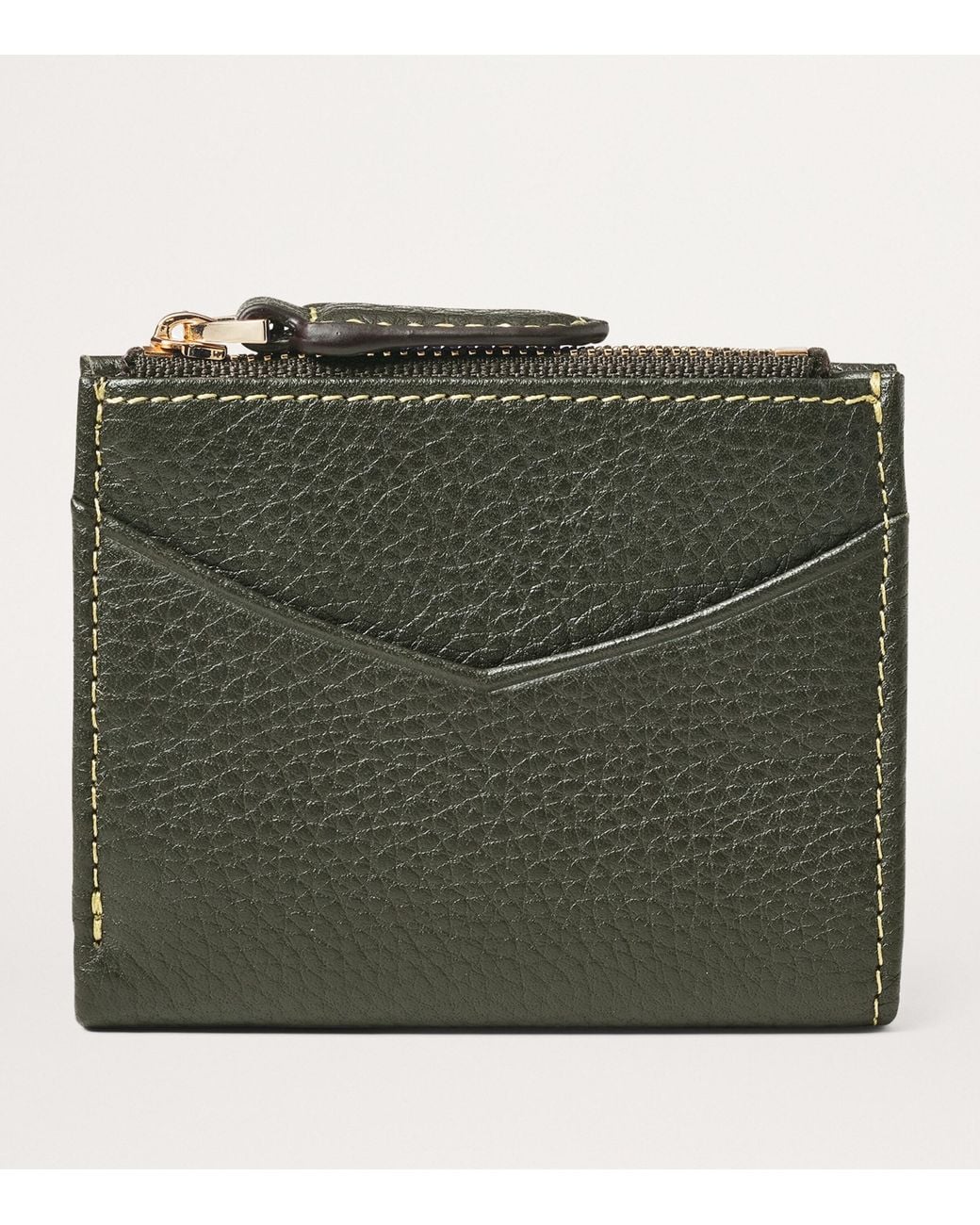 Aspinal Green Leather Hudson Coin And Card Holder