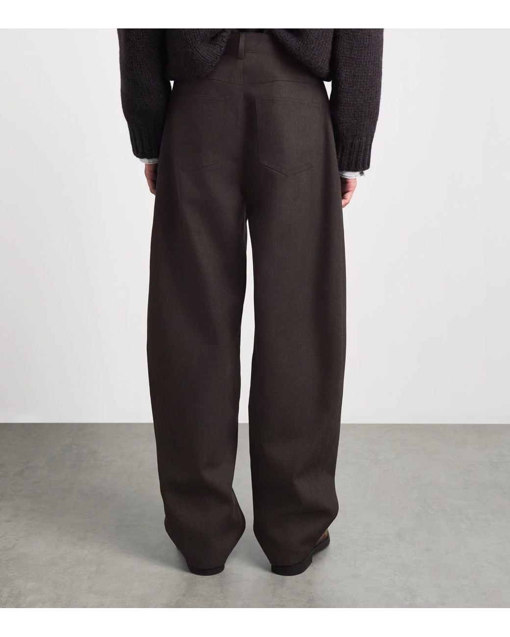 Séfr Brown Wool Nasedo Barrel-Leg Trousers for men