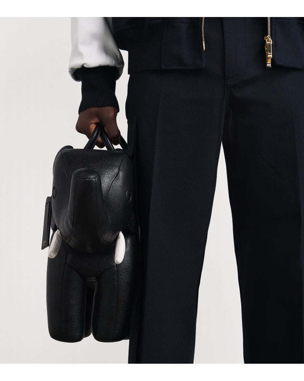 Thom Browne Black Leather Elephant Top-Handle Bag