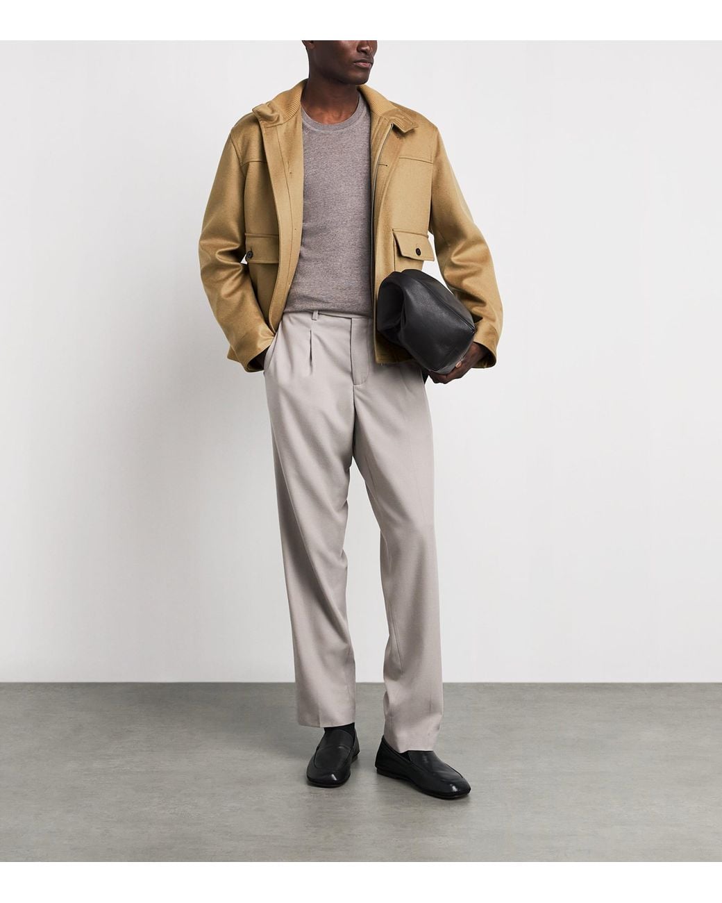 Lardini Natural Cashmere Bomber Jacket for men