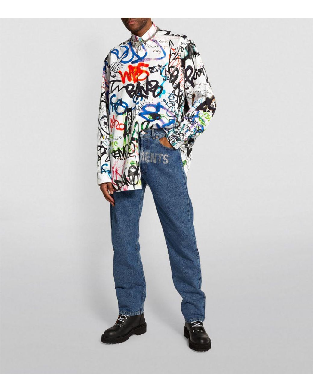 Vetements Graffiti Print Shirt in White for Men | Lyst Vetements Graffiti Print Shirt in White for Men | Lyst