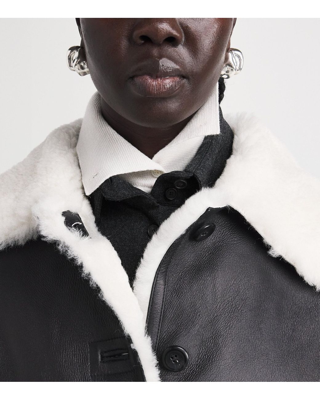 Altuzarra Black Shearling Blake Coat