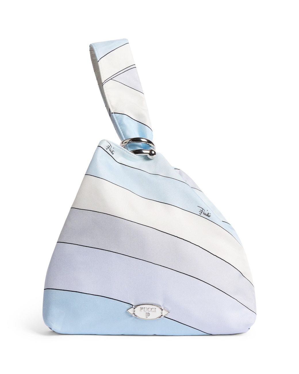 Emilio Pucci White Silk Iride Top-Handle Bag