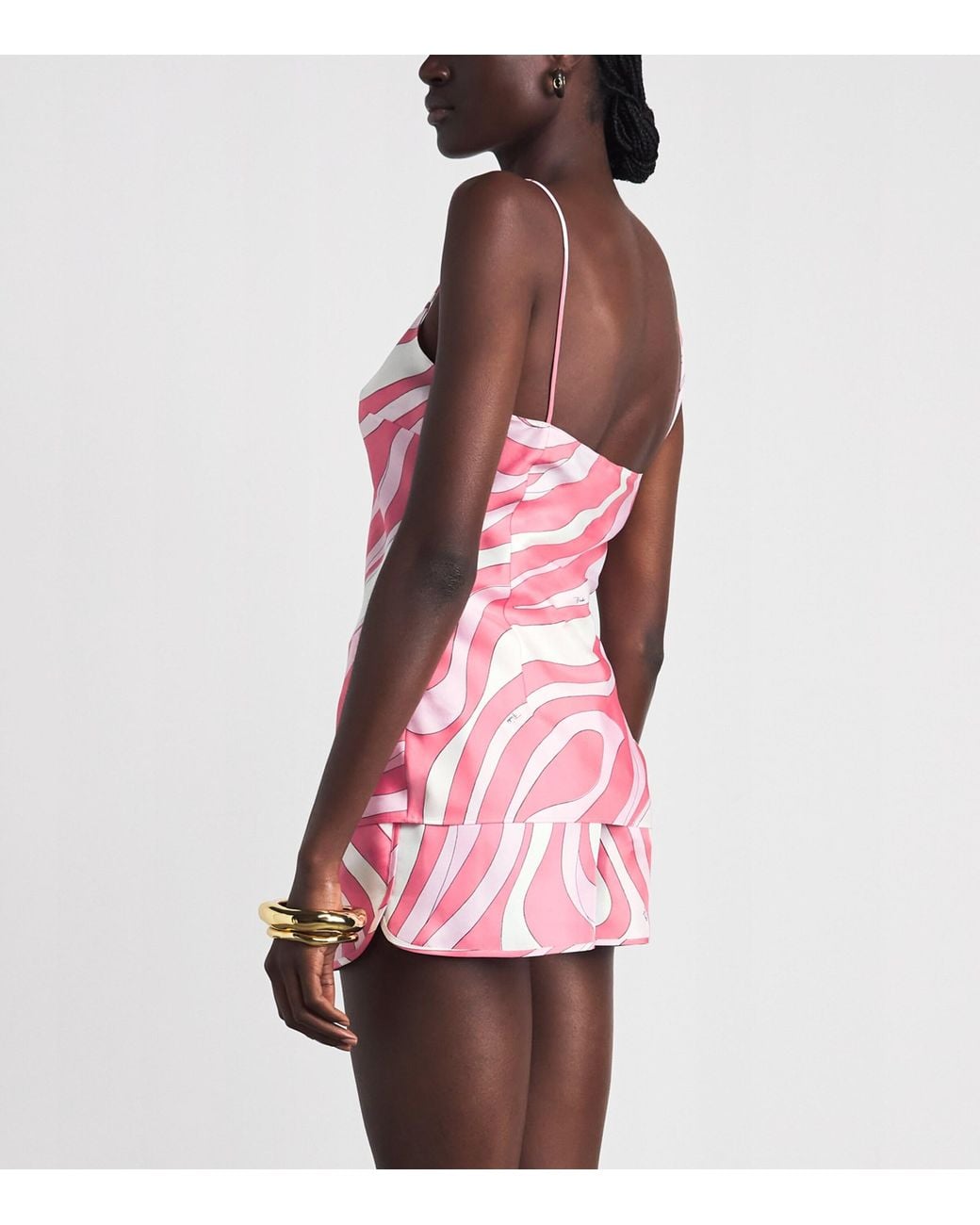 Emilio Pucci Pink Silk Pattern Cami Top