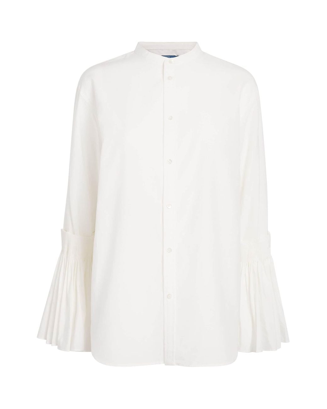 Polo Ralph Lauren White Cotton-Silk Bell-Sleeve Shirt