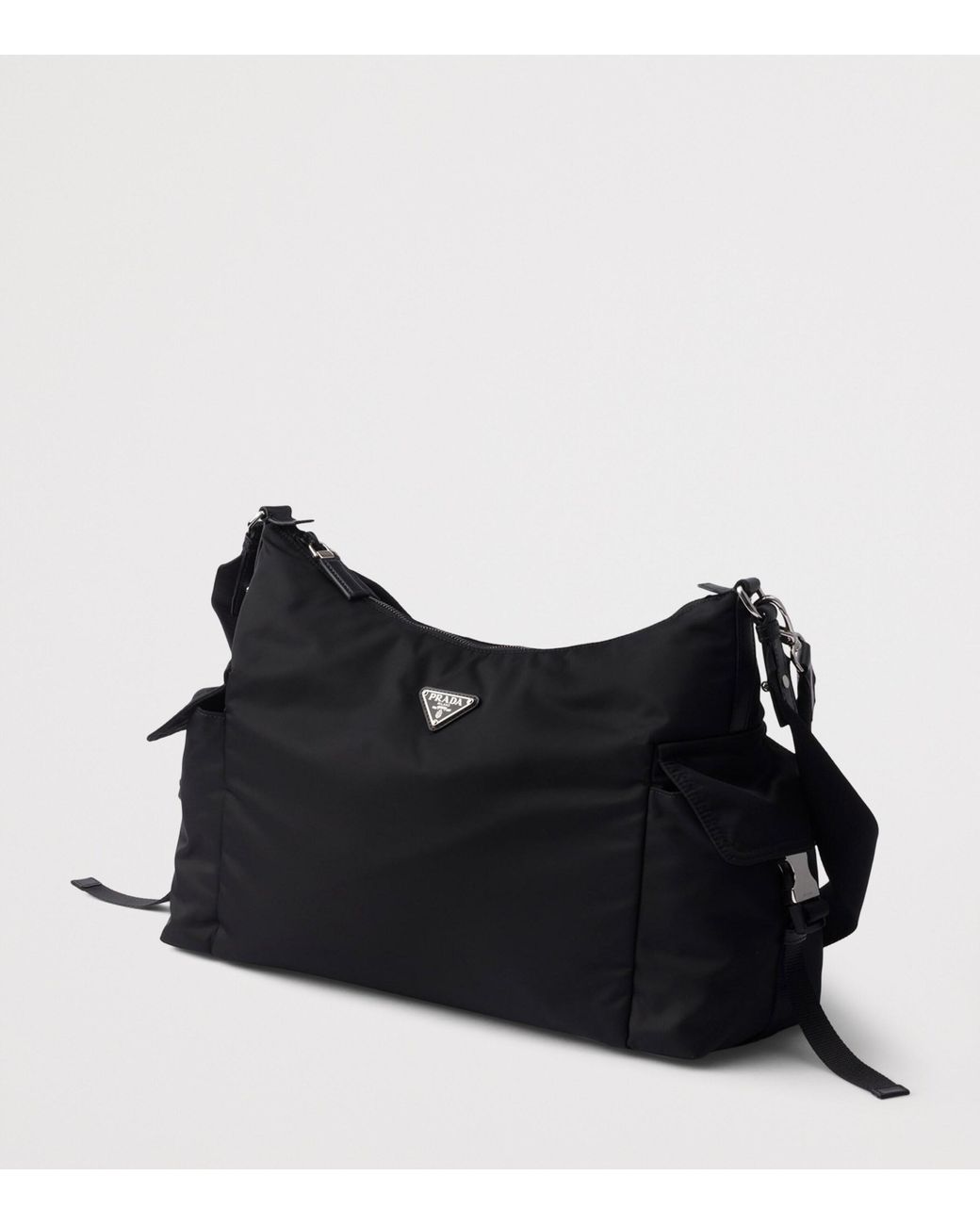 Prada Black Re-Nylon Leather-Trim Explore Messenger Bag for men