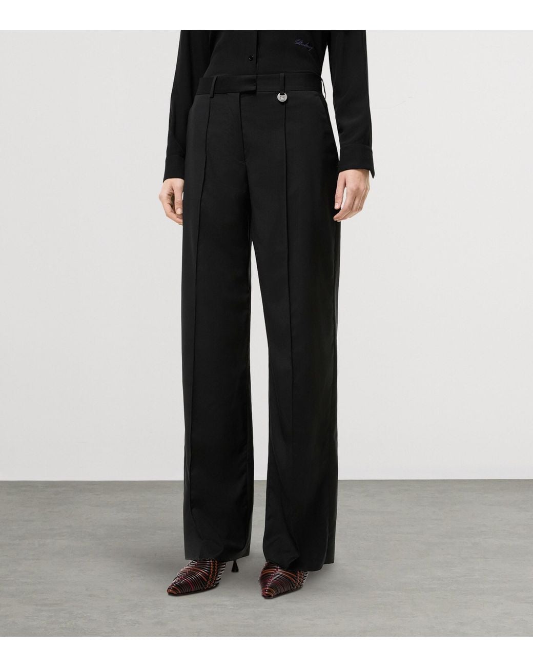 Burberry Black Wool Tailored Trousers
