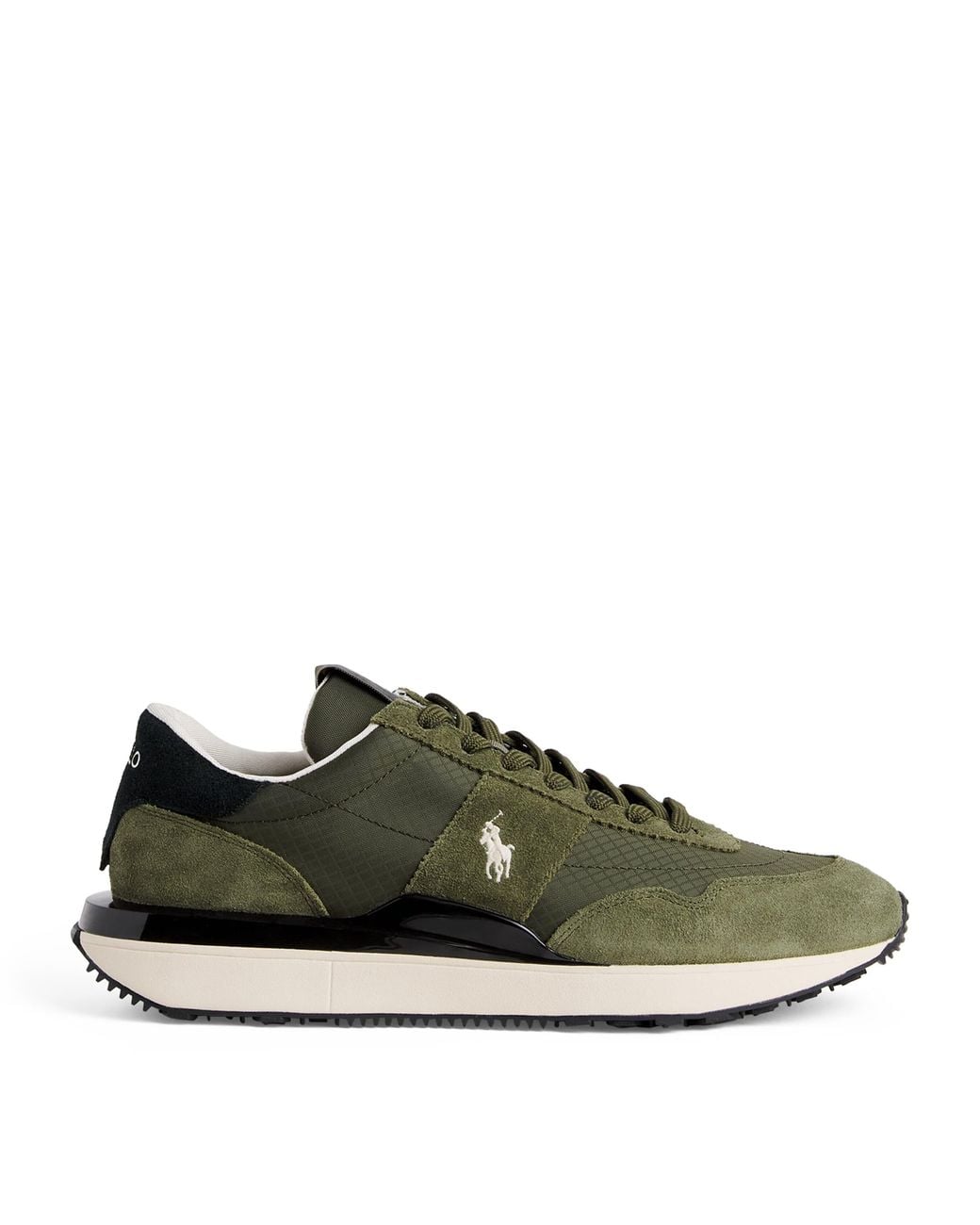 Polo Ralph Lauren Green Suede-Blend Train 89 Sneakers for men