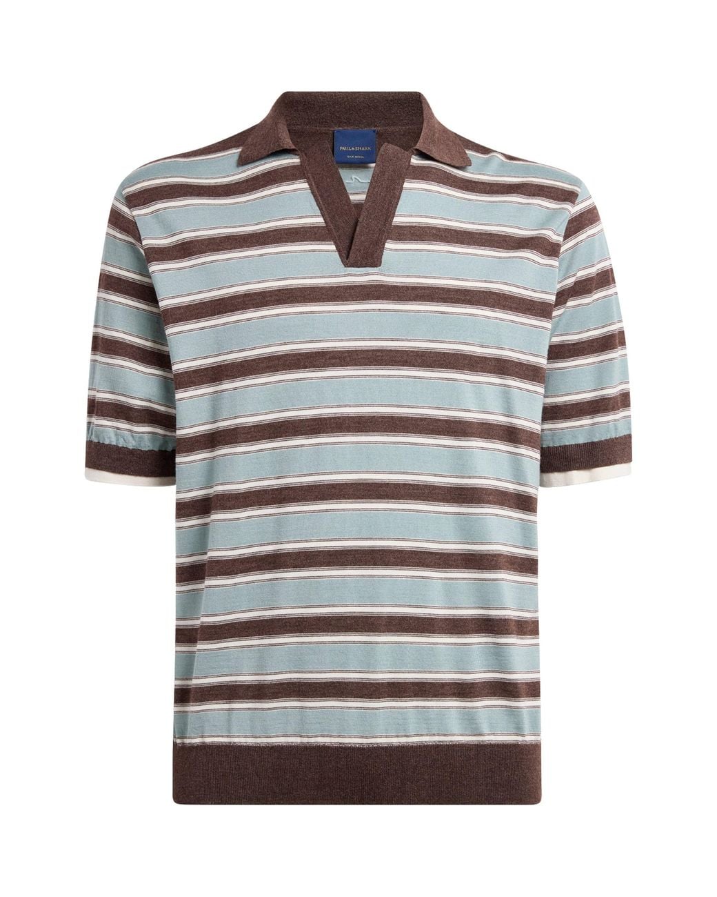Paul & Shark Multicolor Virgin Wool-Silk Stripe Polo Shirt for men