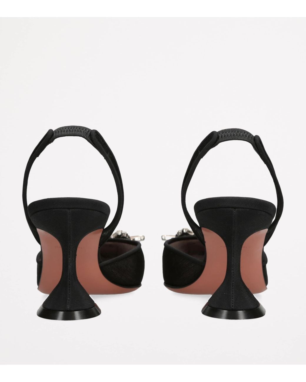 AMINA MUADDI Black Mesh Begum Slingback Pumps 70