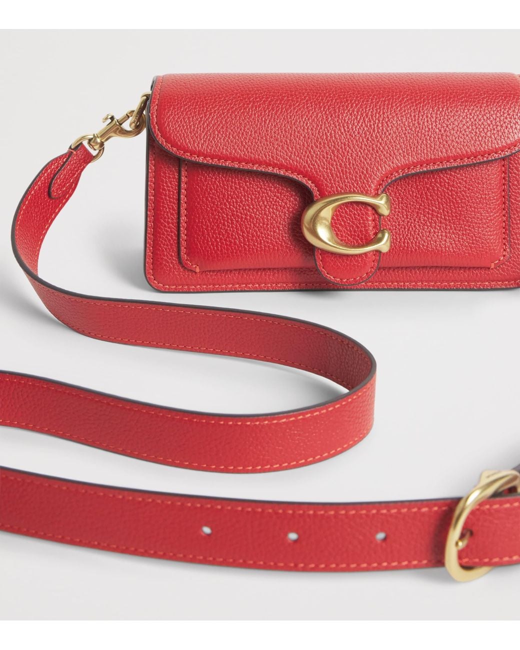 COACH Red Pebbled Leather Tabby 20 Shoulder Bag