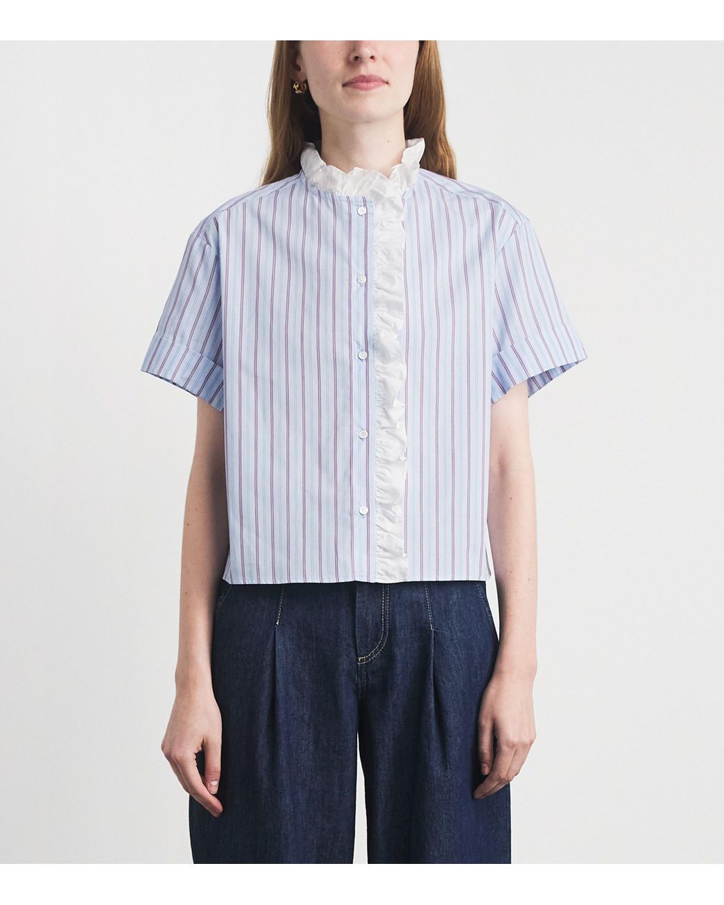 Claudie Pierlot Blue Cotton Stripe Shirt