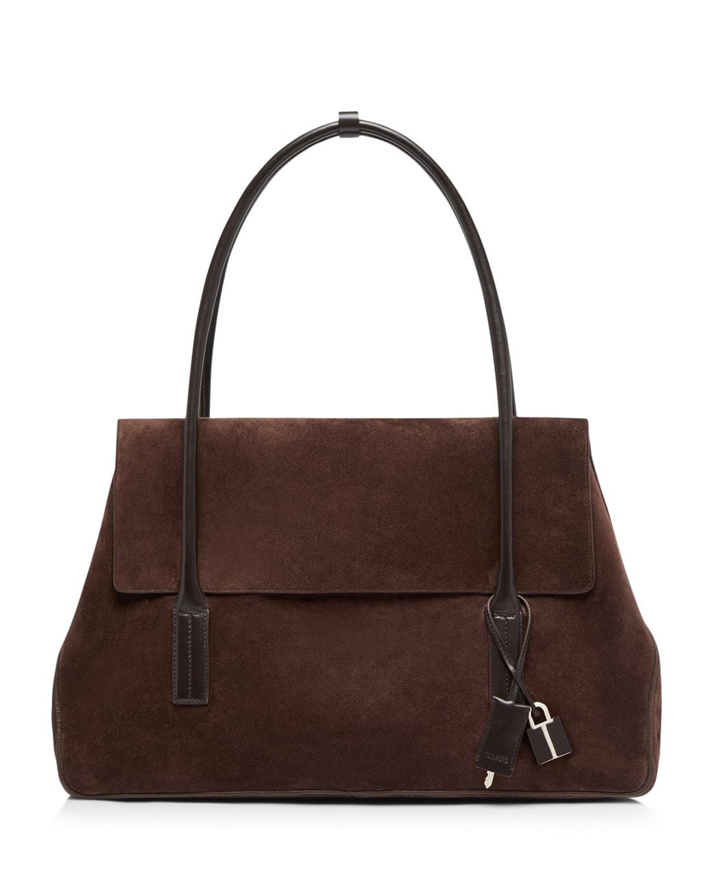 Tom Ford Brown Large Suede Eclipse Shoulder Bag
