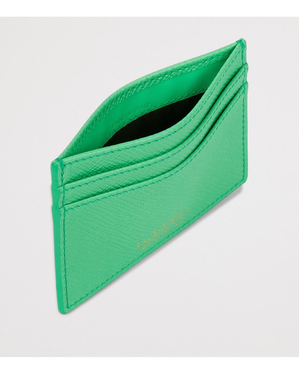 Smythson Green Leather Panama Card Holder
