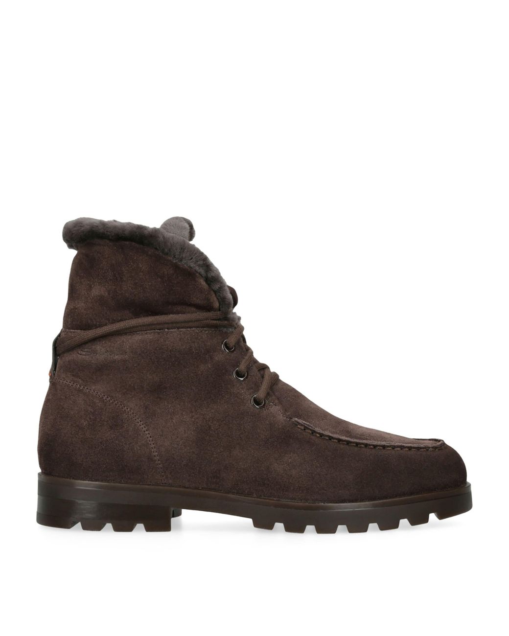 Santoni Brown Suede Detroit Boots