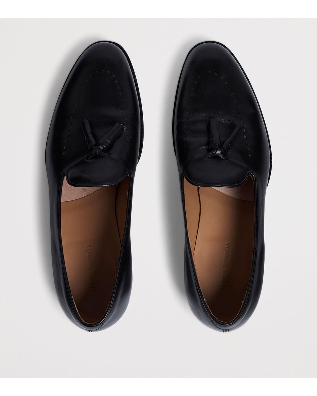 Dunhill Black Calf Leather Tassel Loafers for men