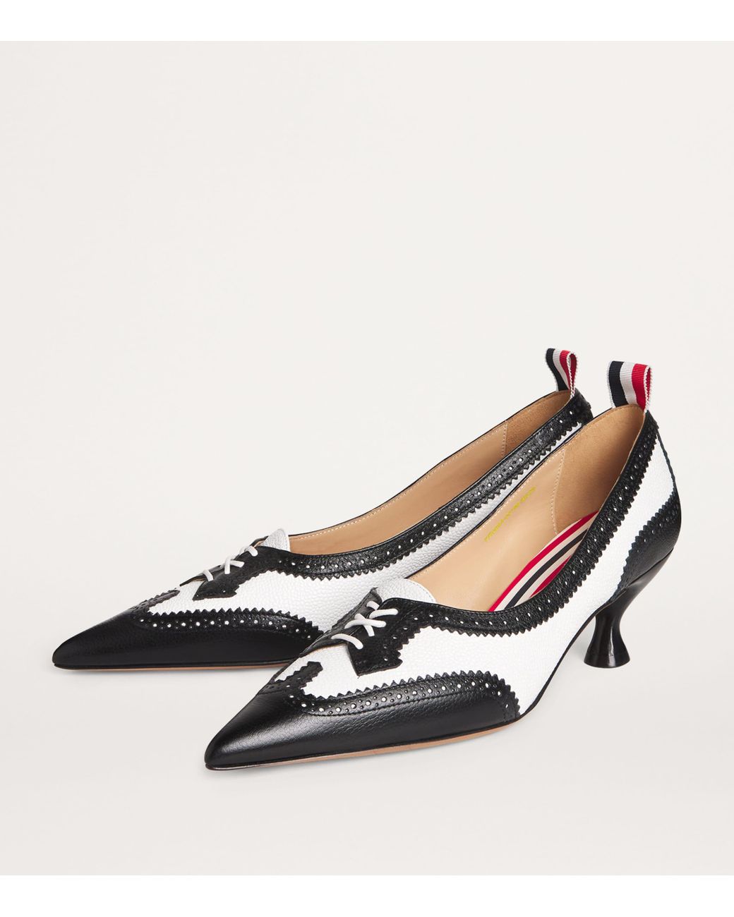 Thom Browne Metallic Leather Wingtip Pumps 55