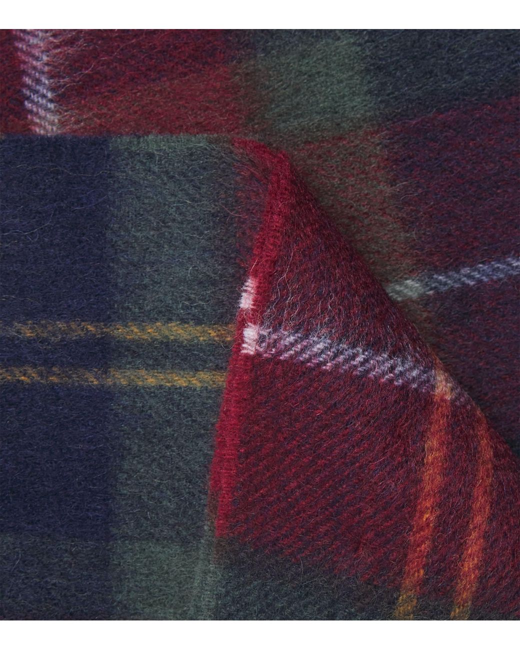 Barbour Blue Wool-Cashmere Tartan Scarf for men