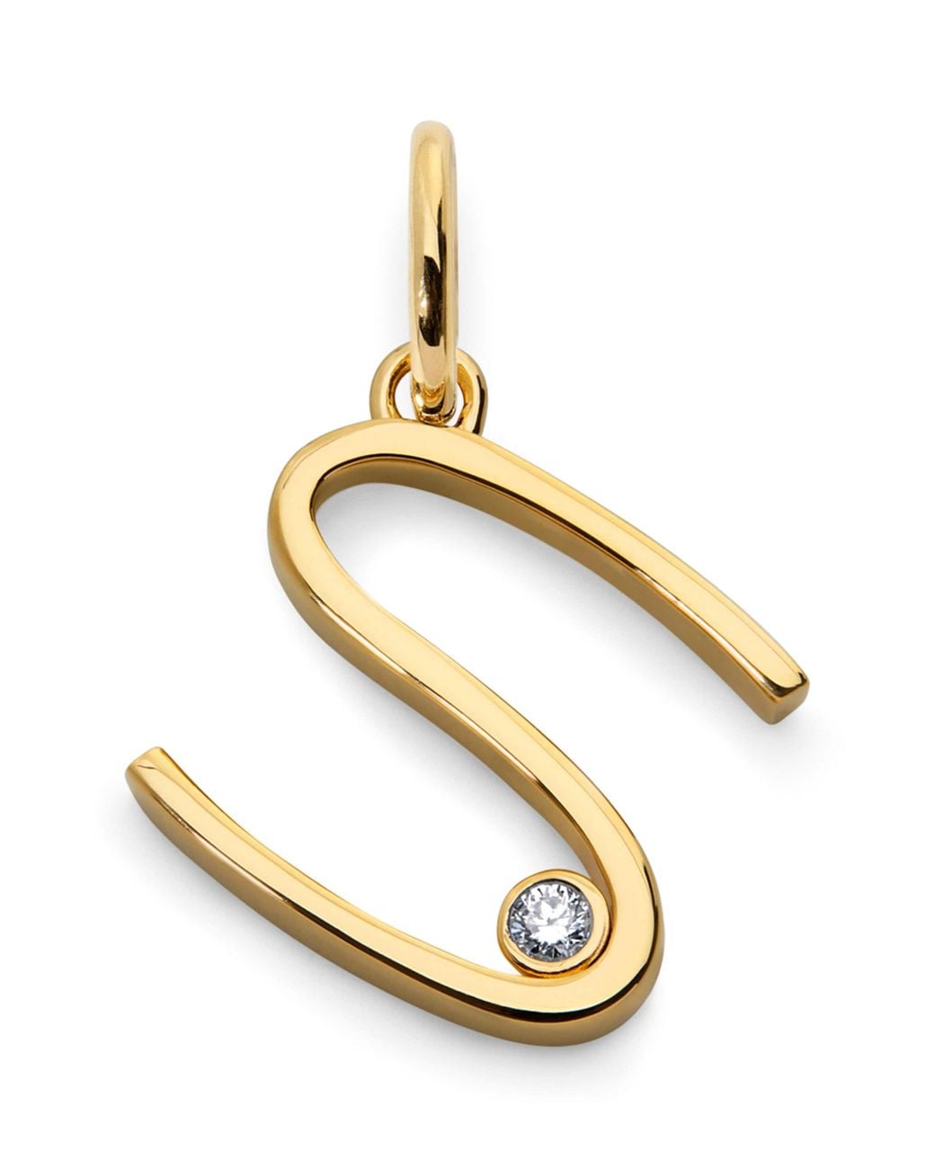 Monica Vinader Metallic Vermeil And Diamond S Initial Pendant
