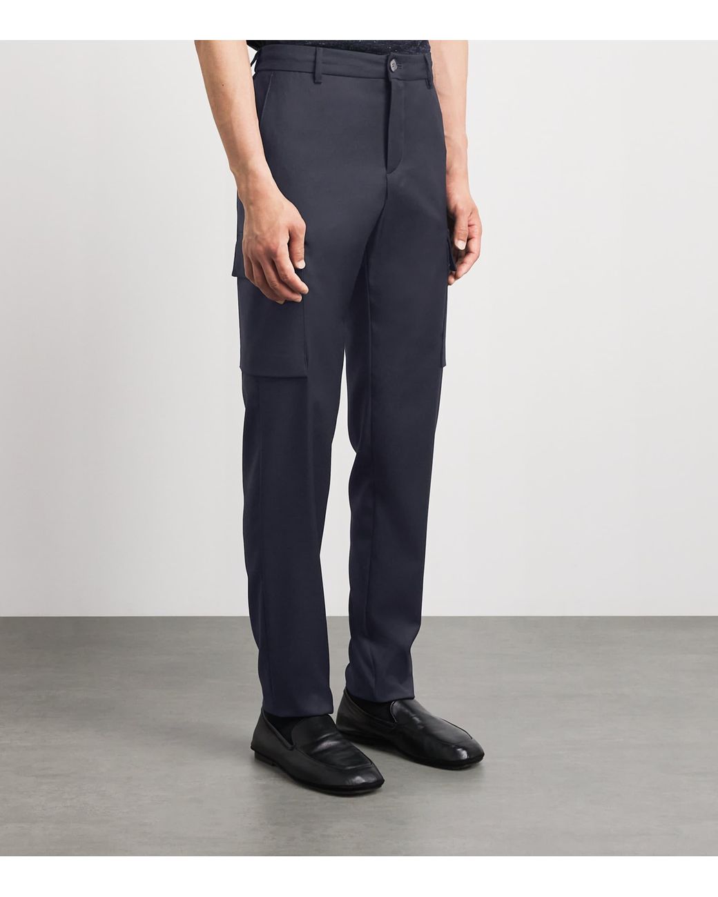 Paul & Shark Blue Virgin Wool Cargo Trousers for men