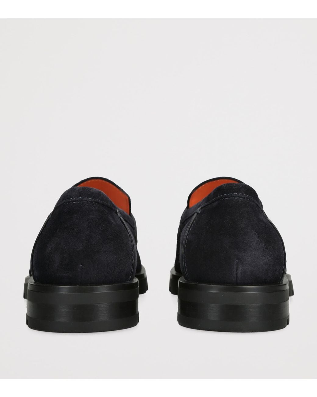 Santoni Black Suede Detroit Roccia Loafers for men