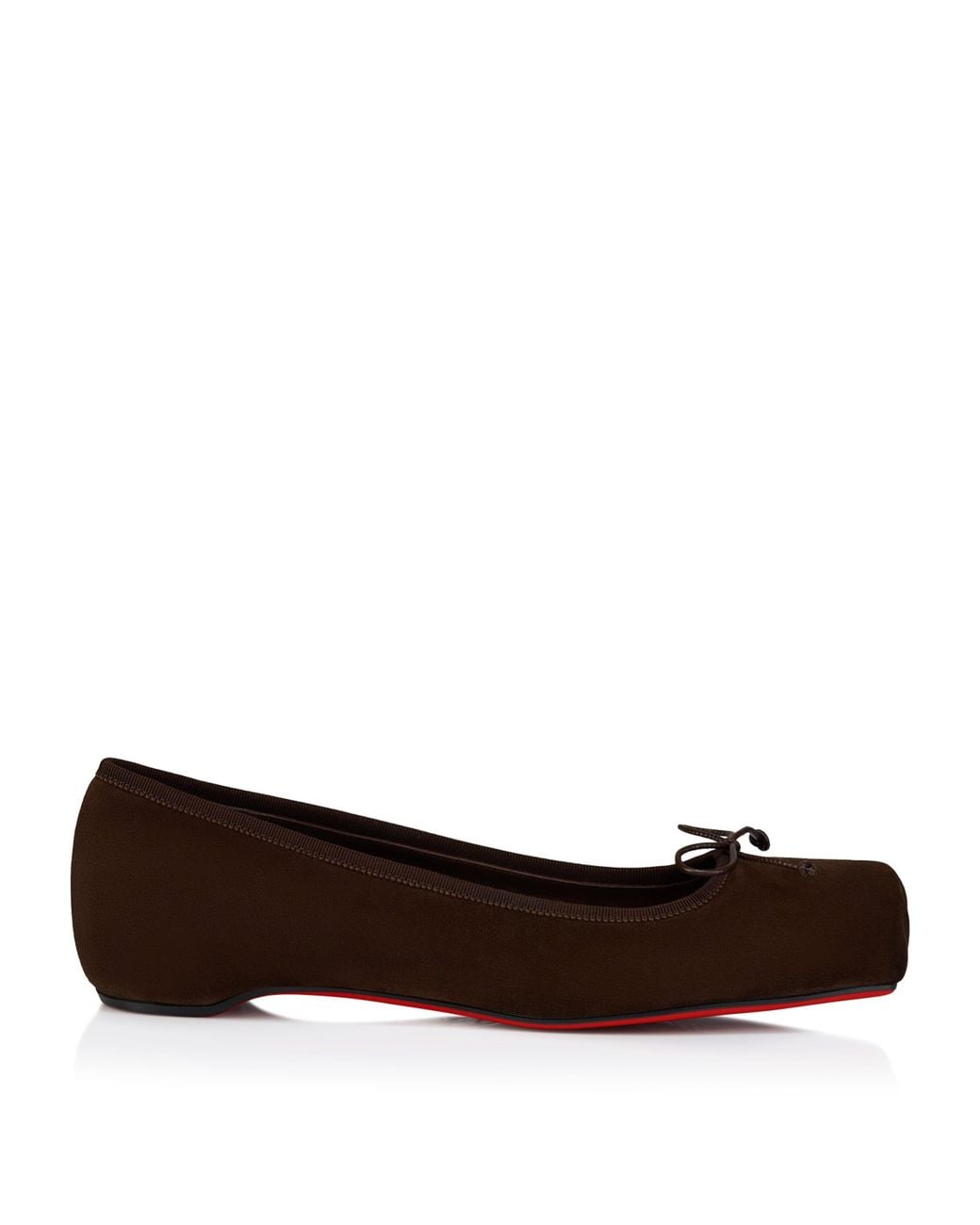 Christian Louboutin Brown Cassia Nodo Suede Ballet Flats