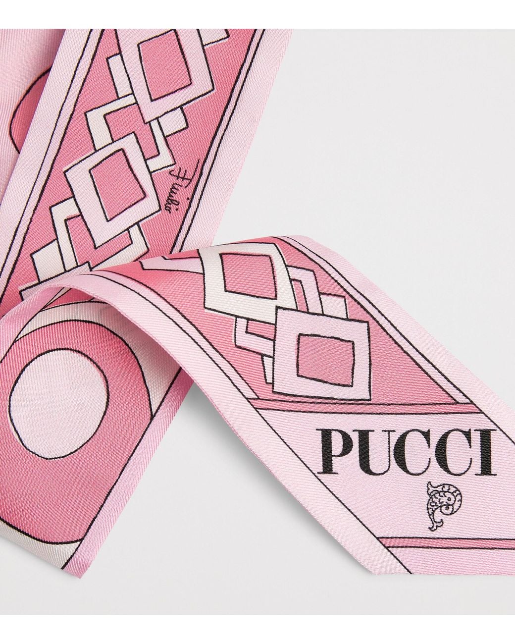 Emilio Pucci Pink Silk Twill Iride Scarf