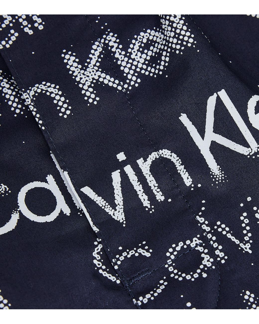 Calvin Klein Blue Cotton Poplin Logo Pyjama Shorts for men