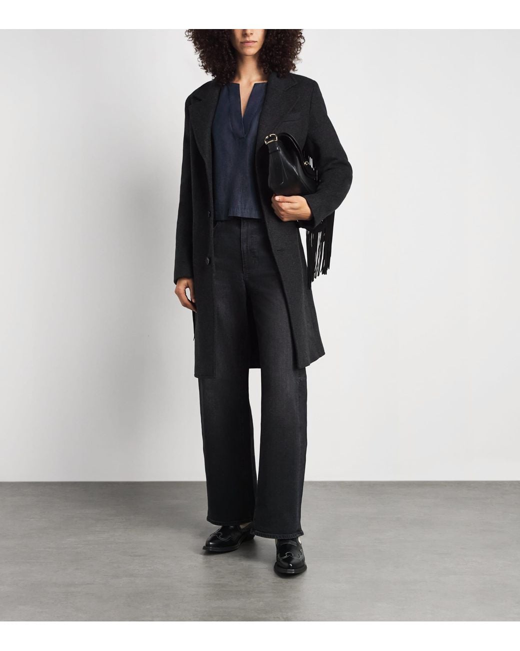 FRAME Blue Denim The Off Duty Popover Blouse