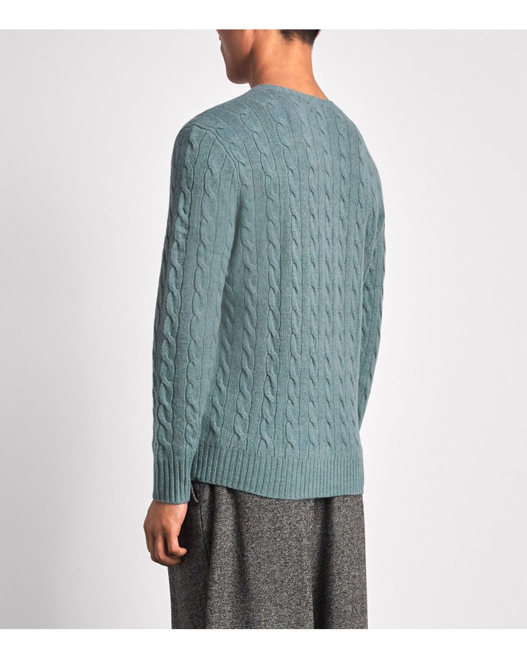 Polo Ralph Lauren Blue Wool-Cashmere Cable-Knit Sweater for men