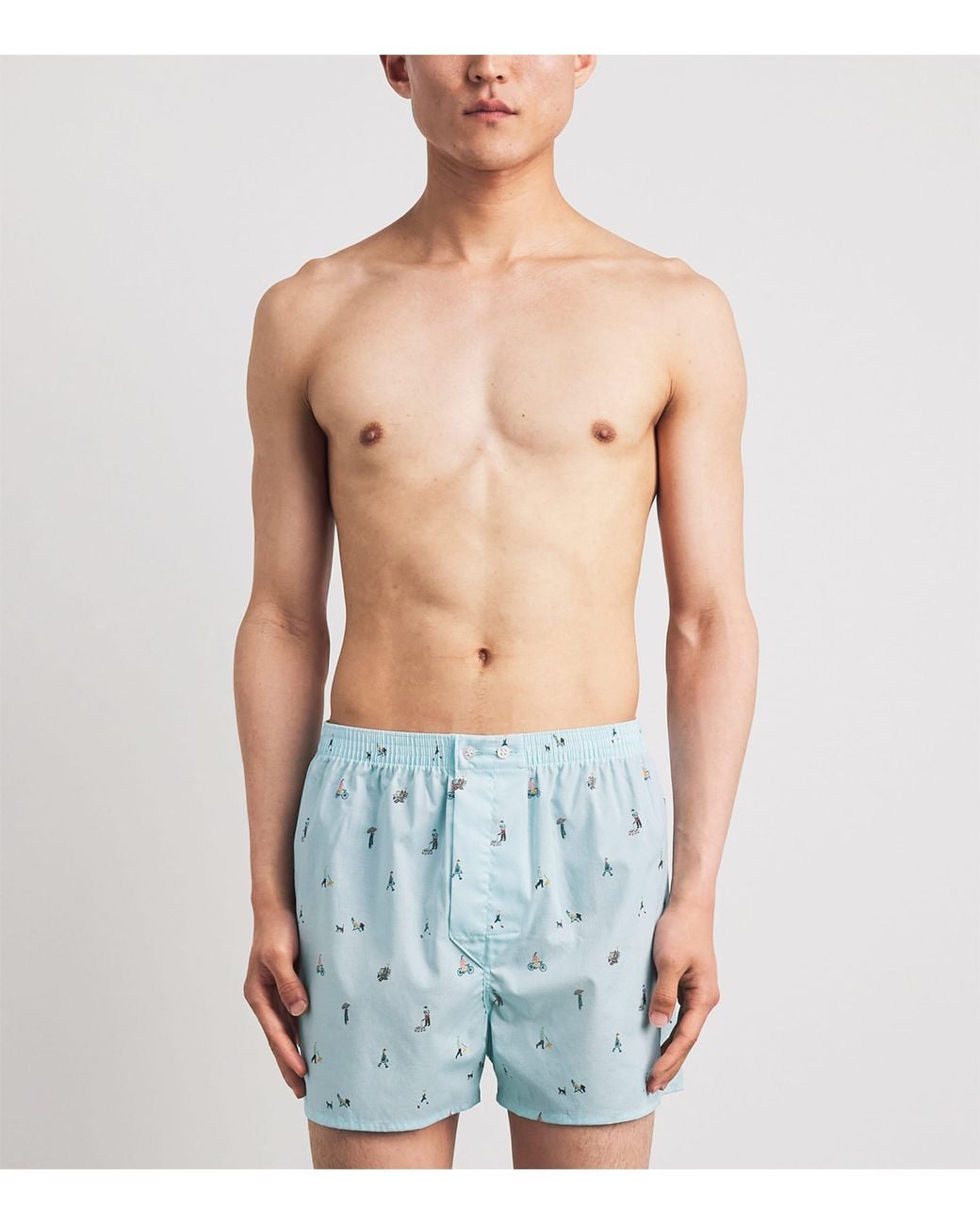 Derek Rose Blue Cotton Printed Ledbury Boxer Shorts for men