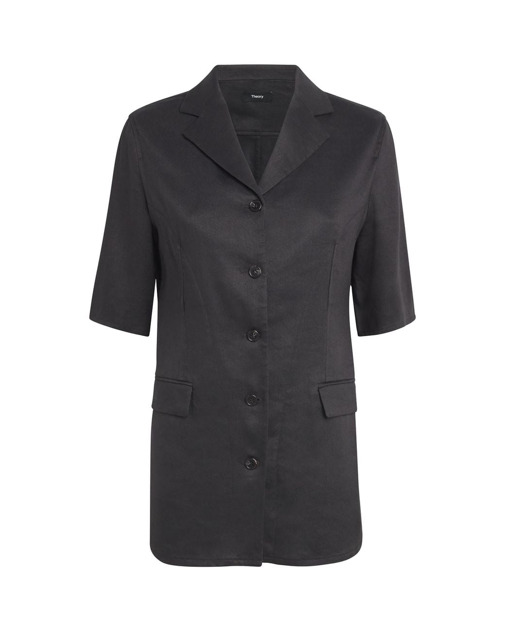 Theory Black Linen-Blend Blazer
