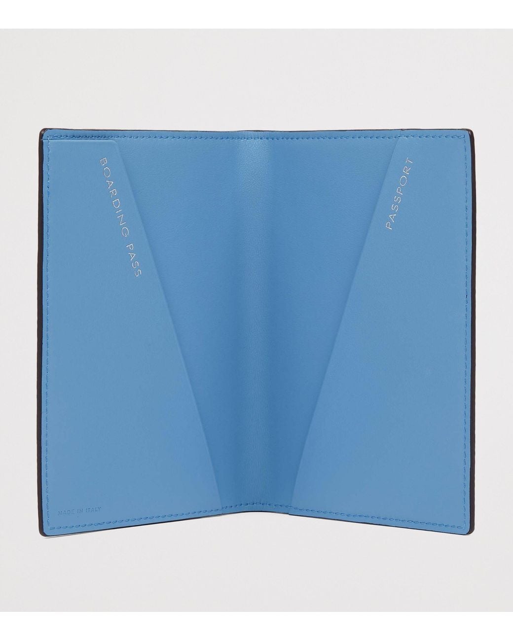 Smythson Blue Panama Leather Stars Passport Cover for men