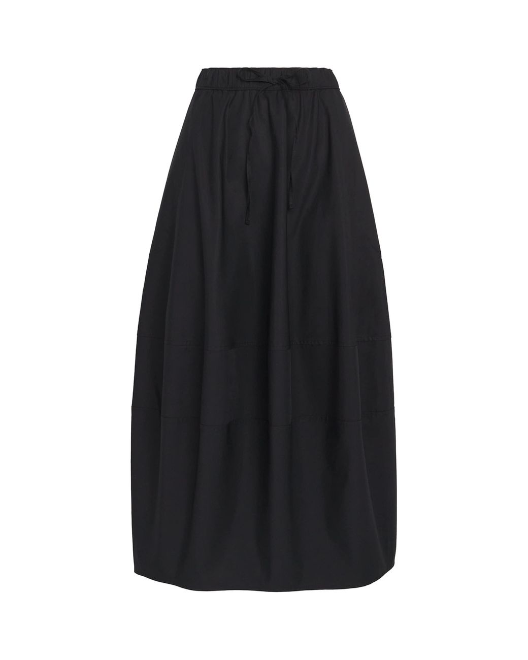 Polo Ralph Lauren Black Cotton Cocoon Midi Skirt