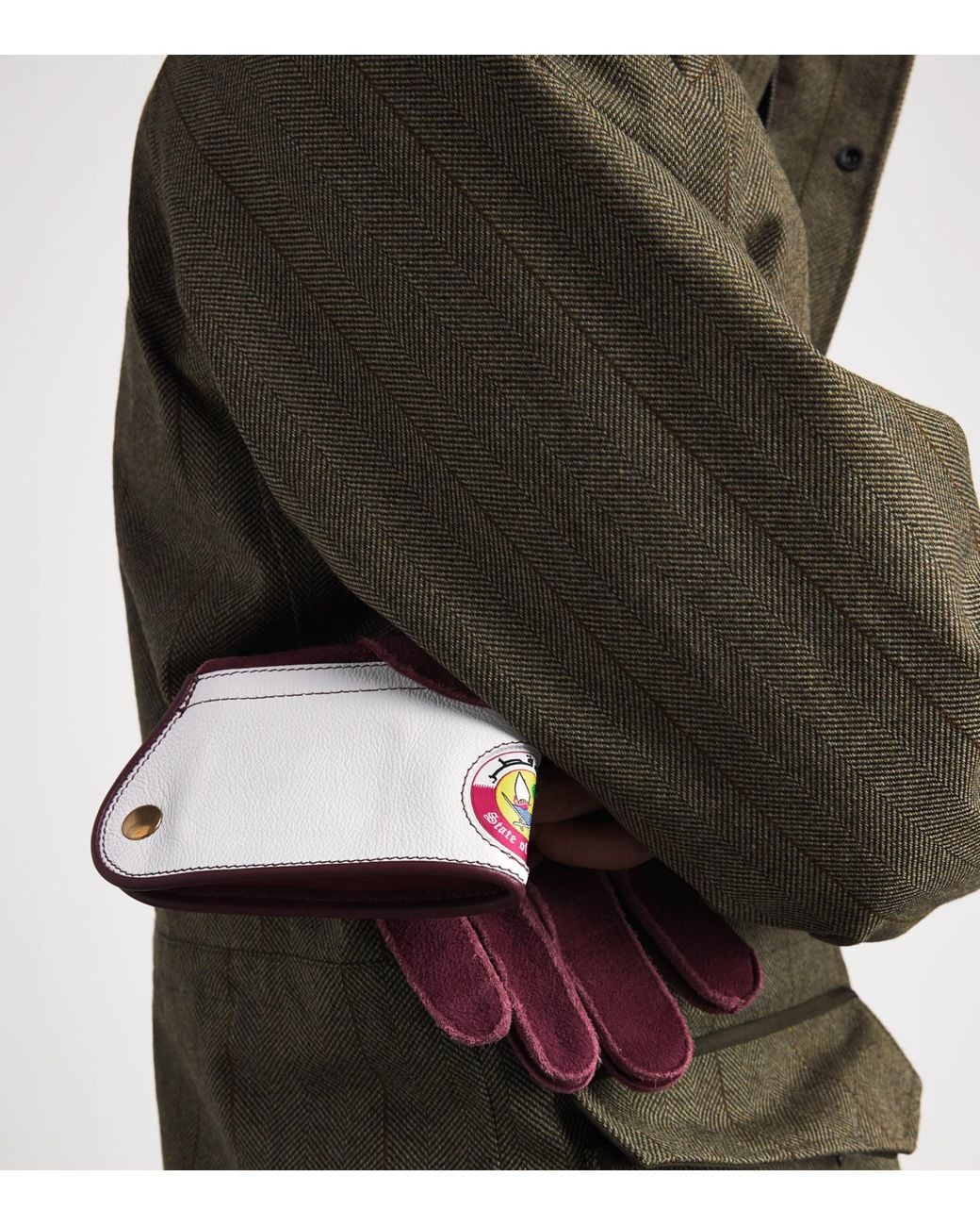James Purdey & Sons Purple Deer Skin Suede Qatar Falconry Glove for men