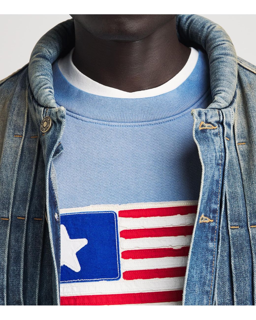 CHERRY LA Blue One-Star Flag Sweatshirt for men