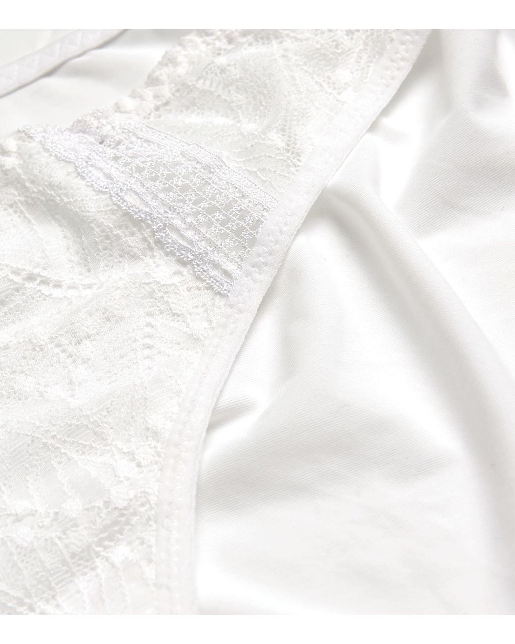 Simone Perele White Lace-Trim Comète Briefs