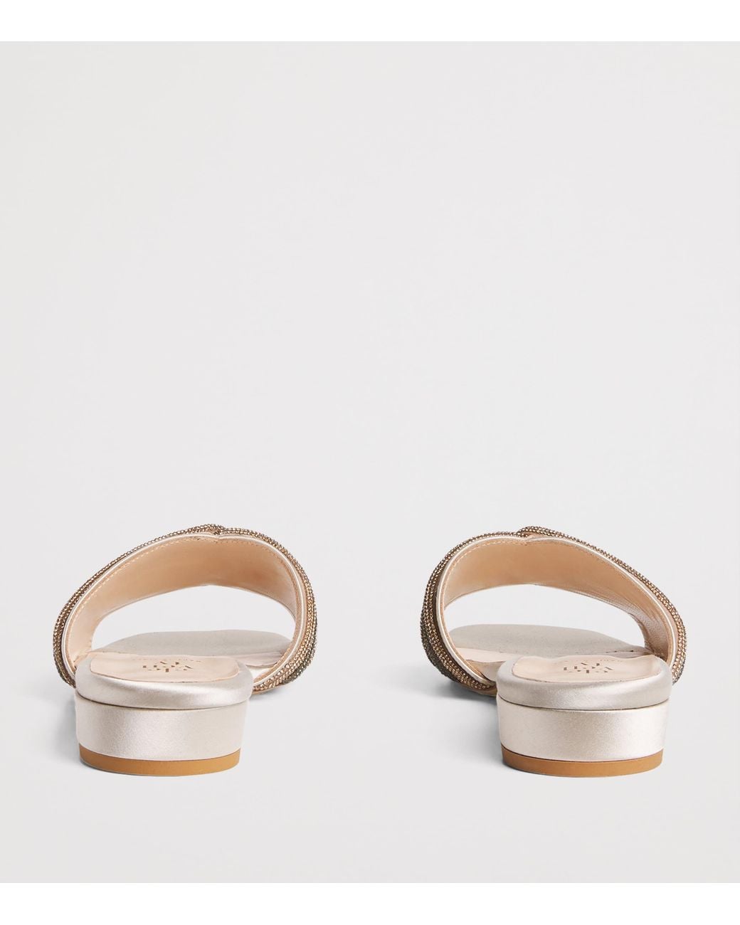 Eleventy Natural Satin Embellished Mules 20