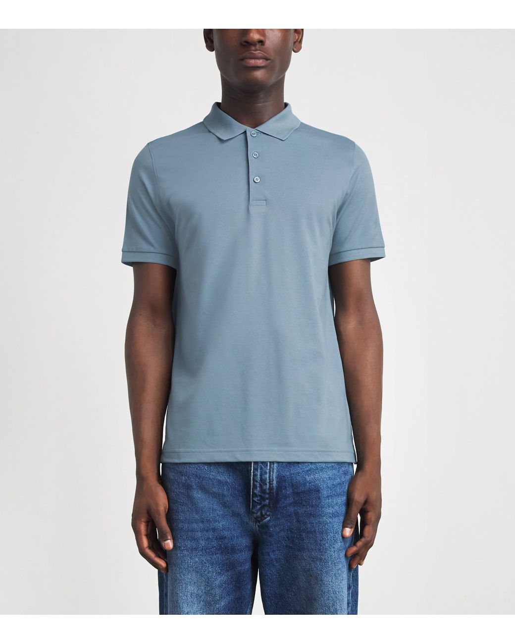 Falke Blue Pima Cotton Piqué Polo Shirt for men