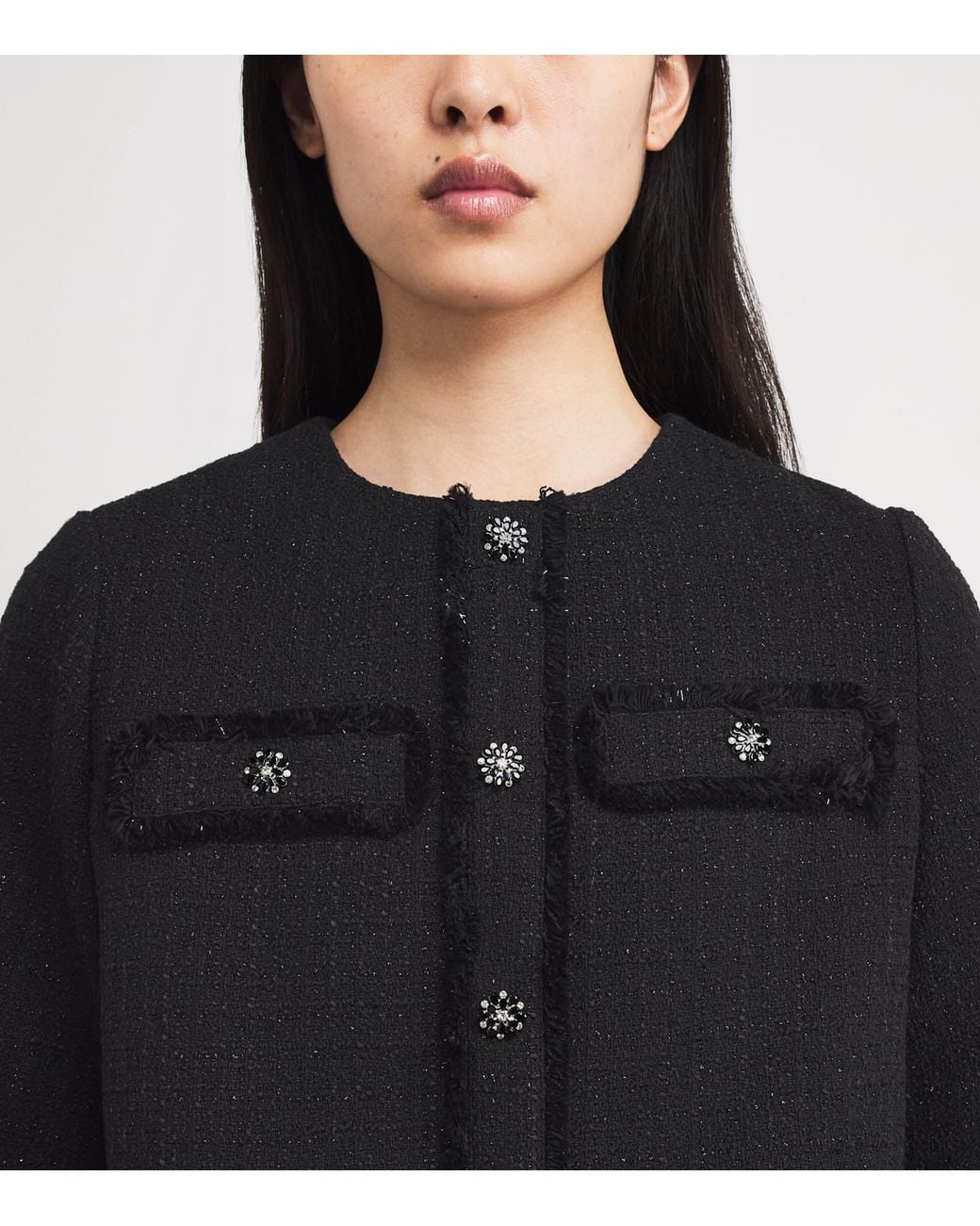 Maje Black Tweed 2-In-1 Mini Dress