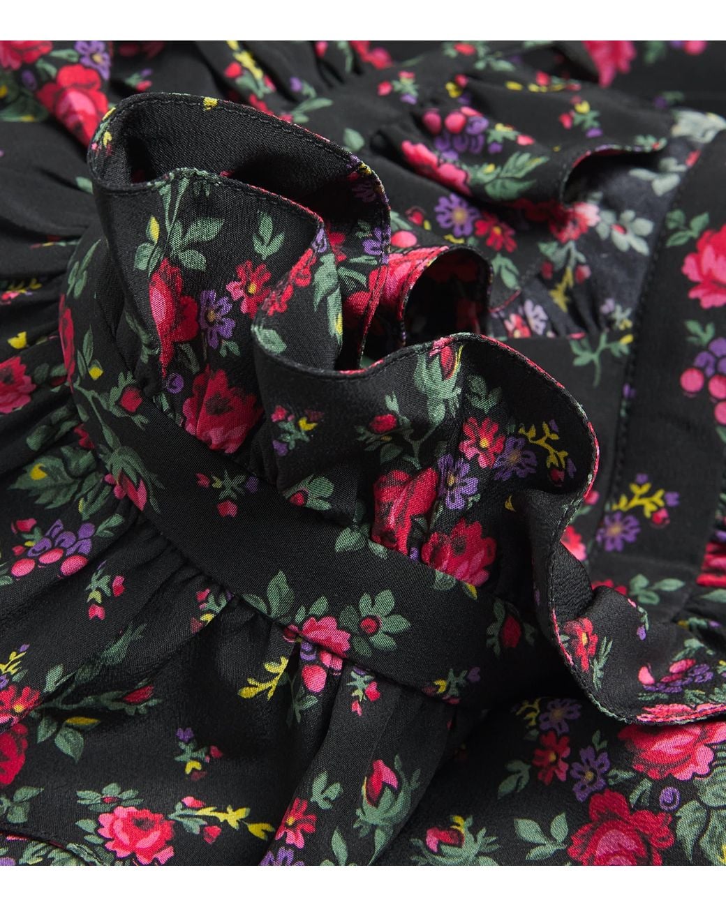 Chloé Gray Silk Bouquet Print Blouse